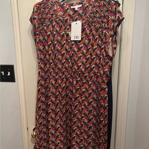 DR2 Multi-Color Geometric Print Dress